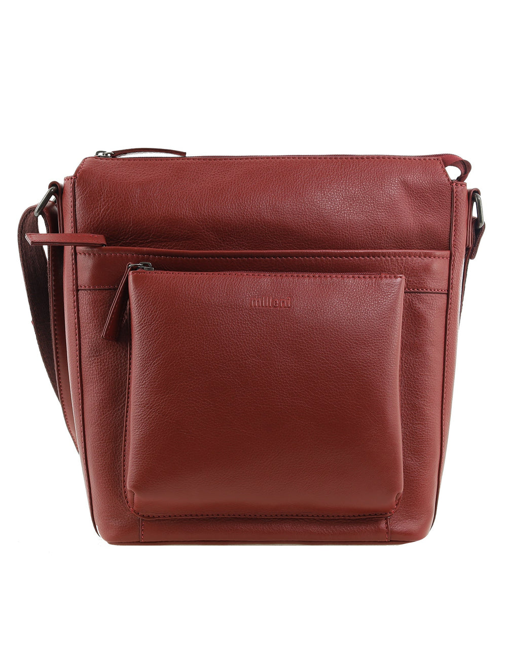 Milleni - NL4157 Leather Crossbody Bag - Red
