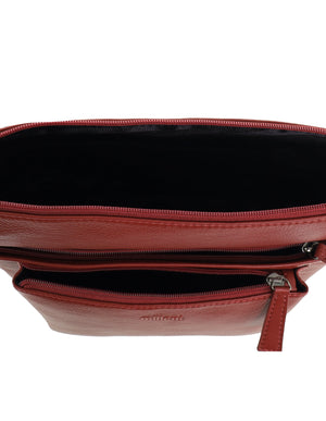 Milleni - NL4157 Leather Crossbody Bag - Red