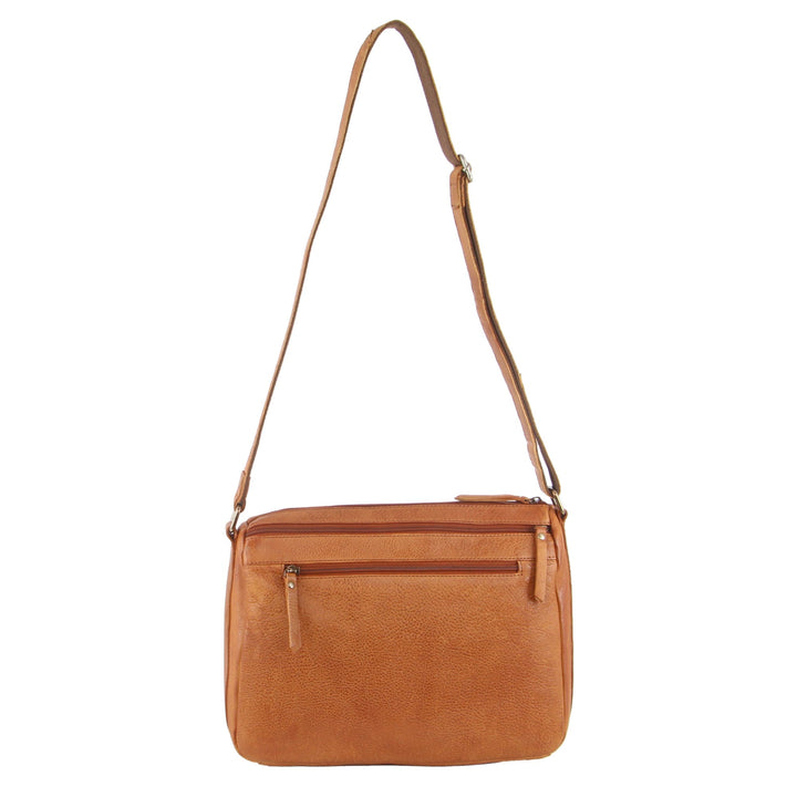 Milleni - NL9426 2section Leather Cross-Body - Cognac