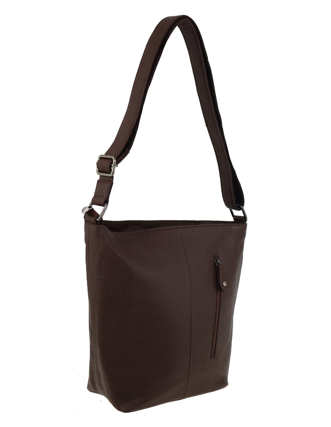 Milleni - NL9801 Leather Crossbody Bag - Chocolate