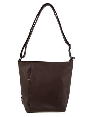 Milleni - NL9801 Leather Crossbody Bag - Chocolate