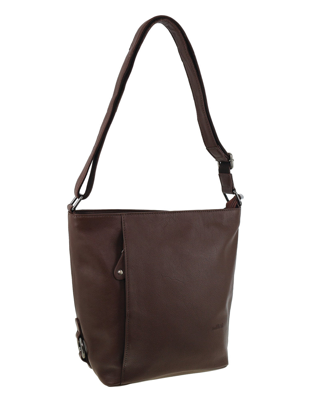Milleni - NL9801 Leather Crossbody Bag - Chocolate