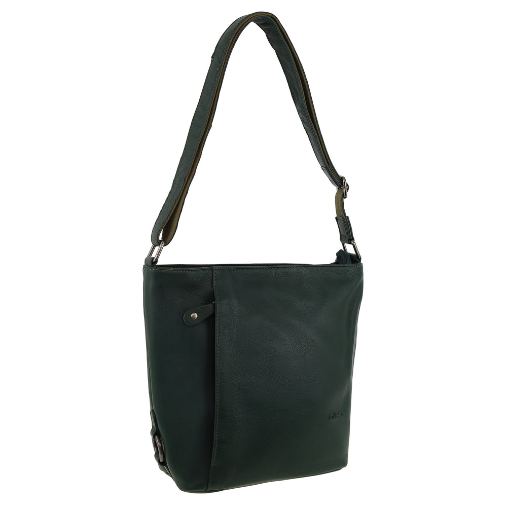 Milleni - NL9801 Leather Crossbody Bag - Olive Green