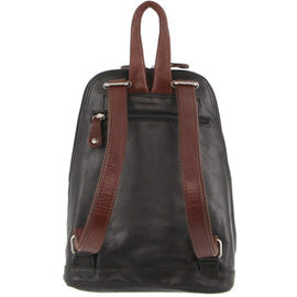 Milleni - NL10767 Leather Backpack - Black/Chesnut - 0