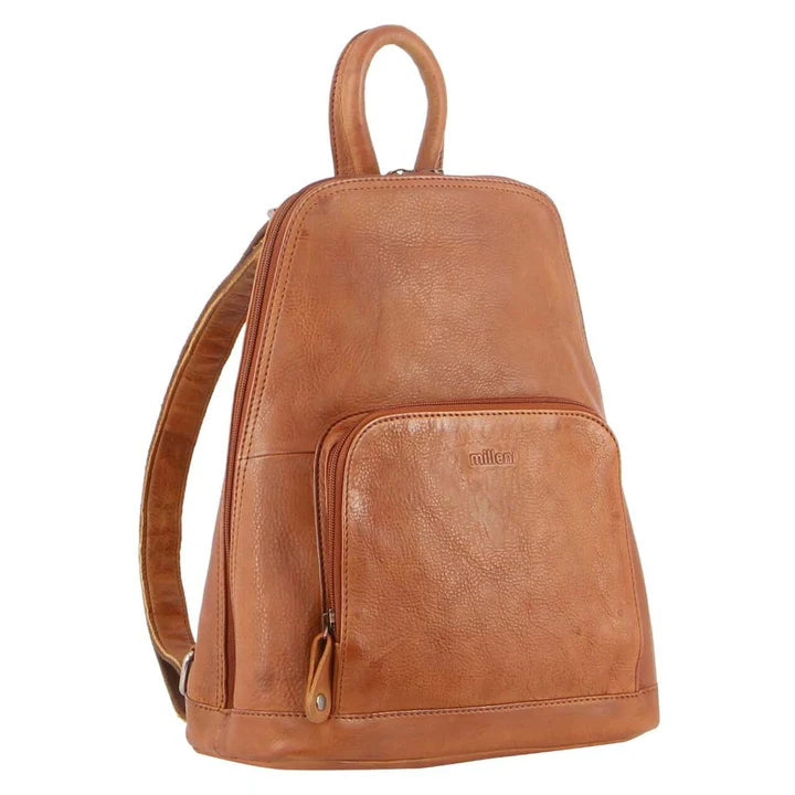 Milleni - NL10767 Leather Backpack - Cognac-1