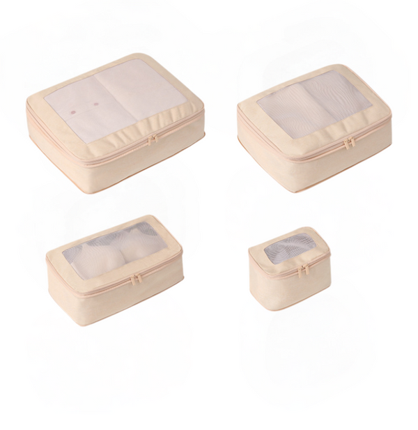 Comfort Travel - CC07 Set of 4 Compression Packing Cubes - Natural