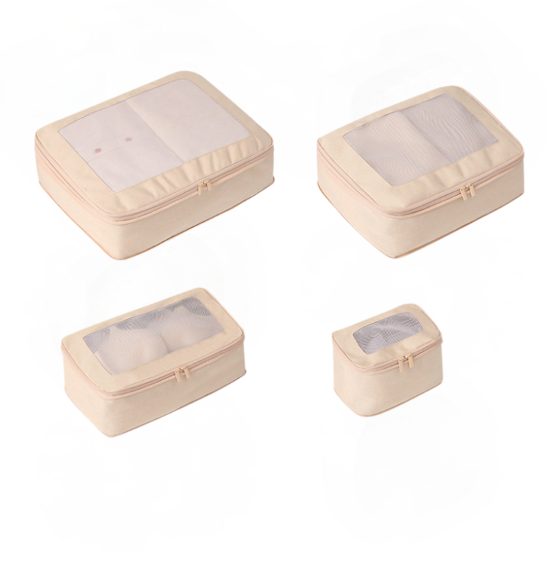 Comfort Travel - Set of 4 Compression packing Cubes - Natural