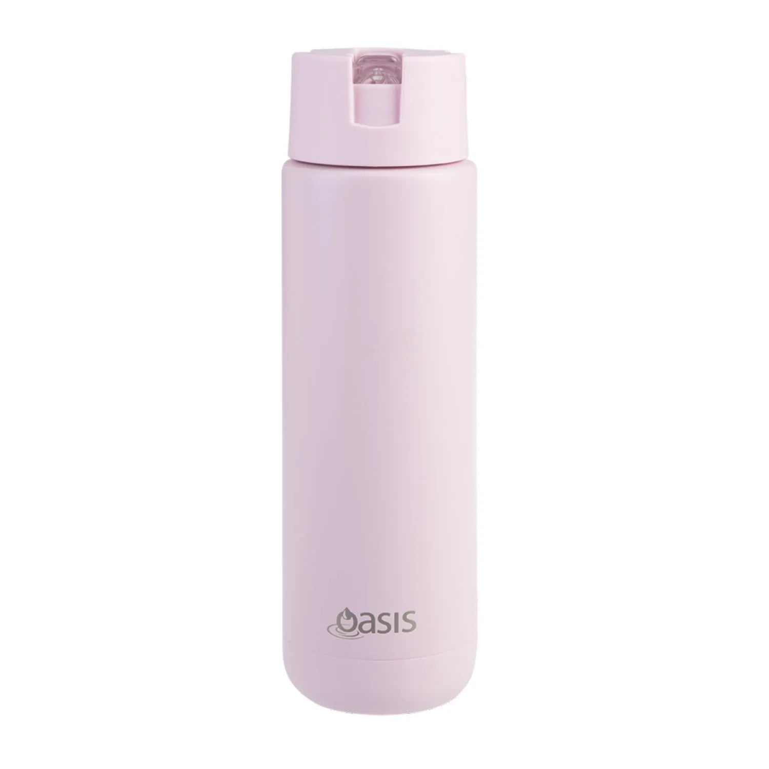 Oasis - 8867 MODA 700Ml Ceramic tripple wall insulated Bottle w Straw - Pink Lemonade