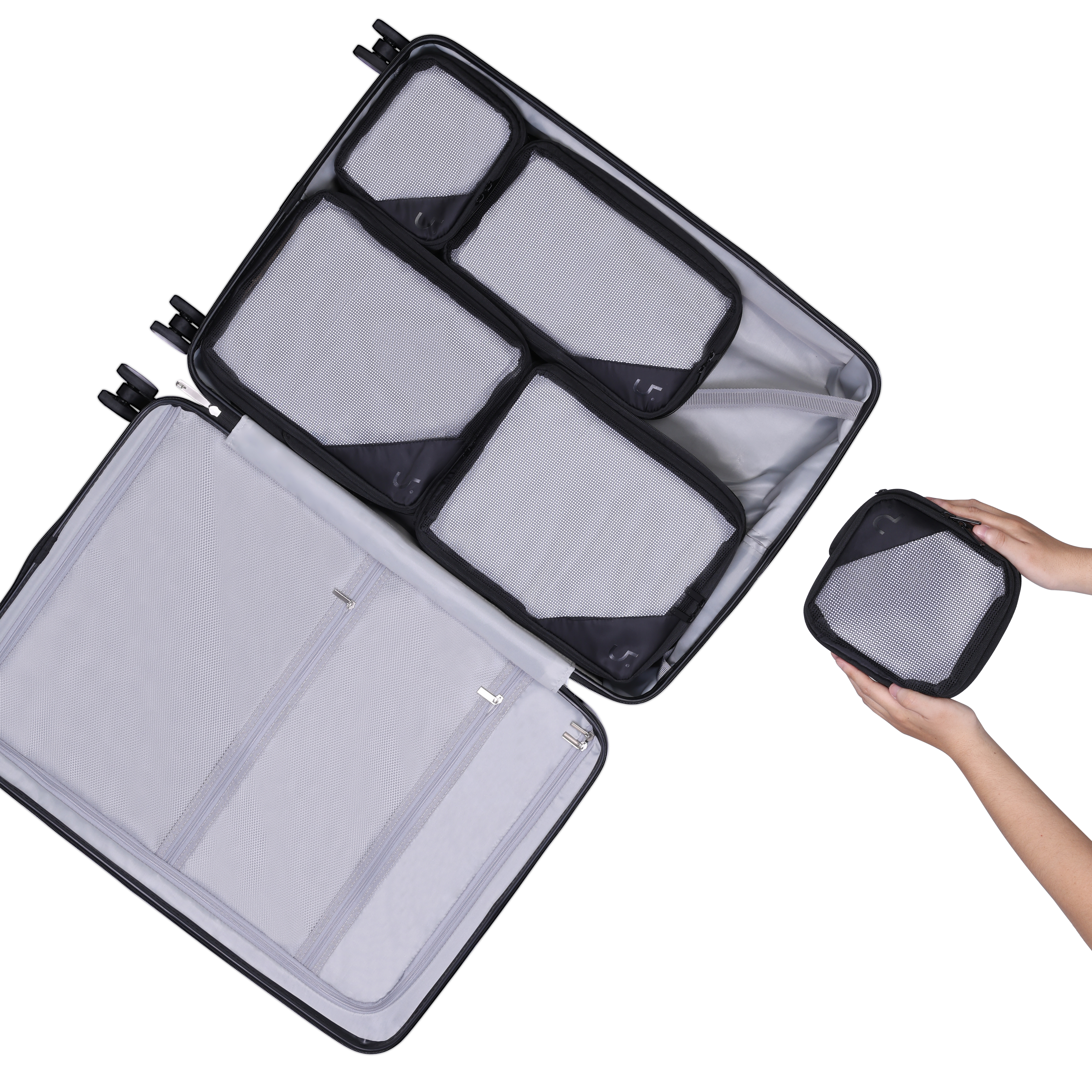 Paklite - PA225 5 piece Compression Packing Cube Set - Black