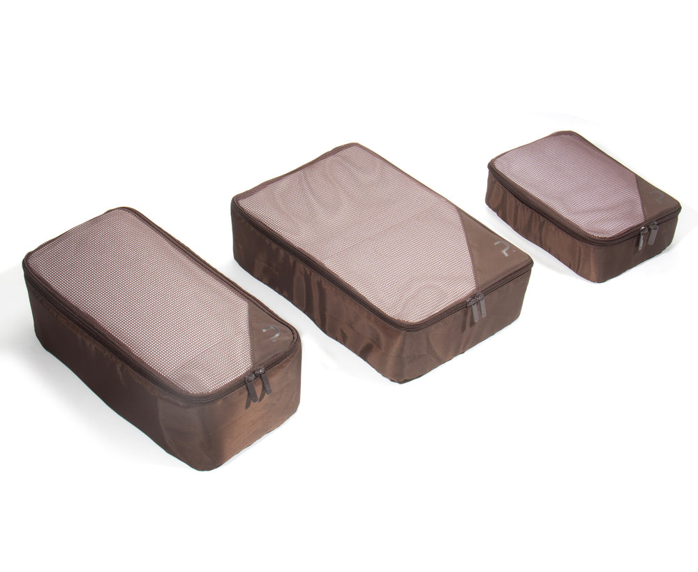 Paklite - PA235-D Set 3 Packing Cubes L-M-S - Choc