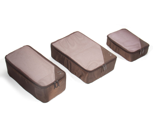 Paklite - PA235-D Set 3 Packing Cubes L-M-S - Choc