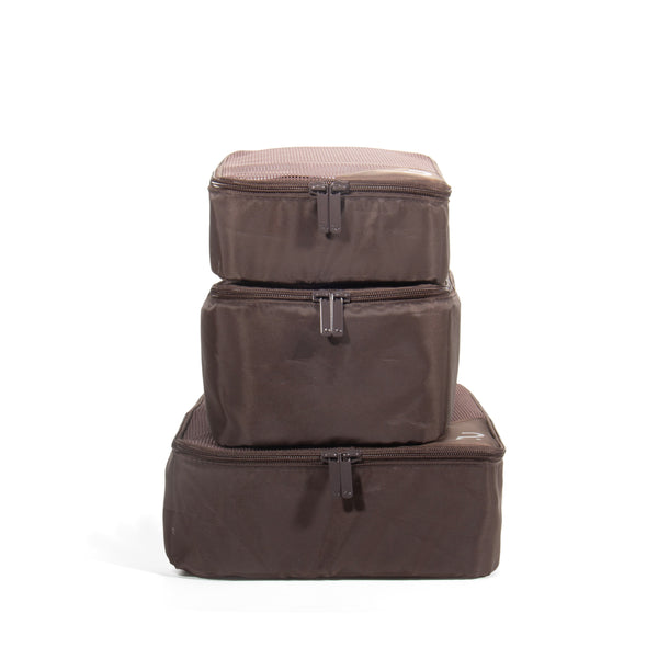 Paklite - PA235-D Set 3 Packing Cubes L-M-S - Choc