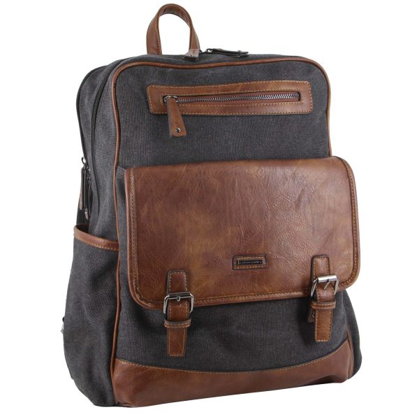 Pierre Cardin PC3310 Black Canvas backpack-1