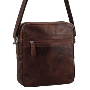 Pierre Cardin - PC2800 Rustic Leather Crossbody Bag - Chocolate