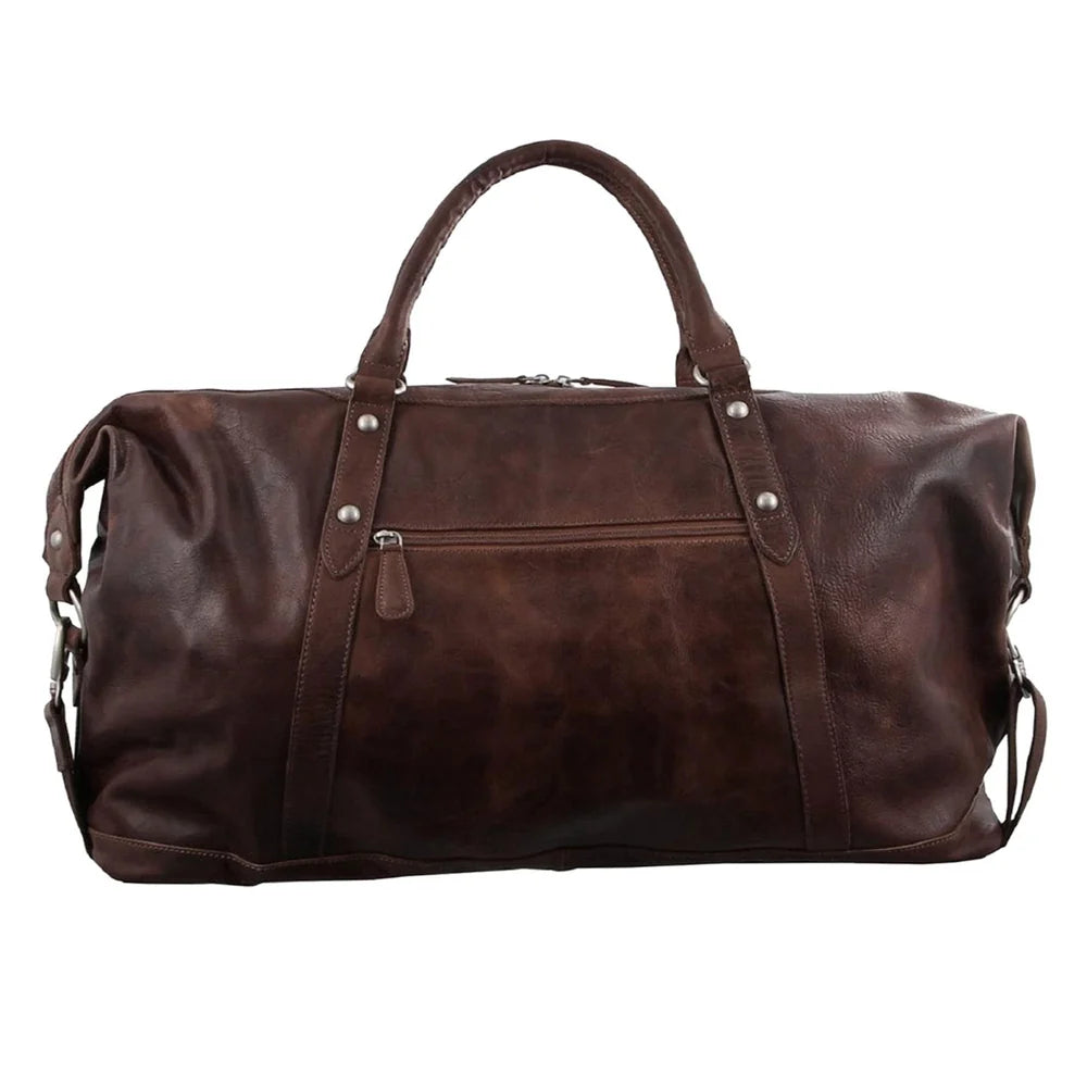 Pierre Cardin - PC2824 Rustic Leather Overnight Bag - Chocolate