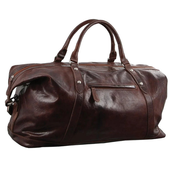 Pierre Cardin - PC2824 Rustic Leather Overnight Bag - Chocolate