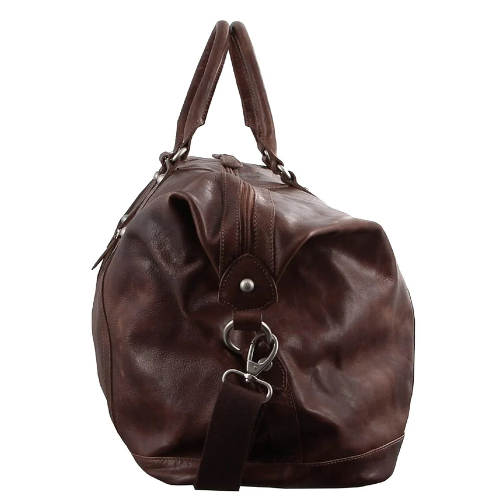 Pierre Cardin - PC2824 Rustic Leather Overnight Bag - Chocolate