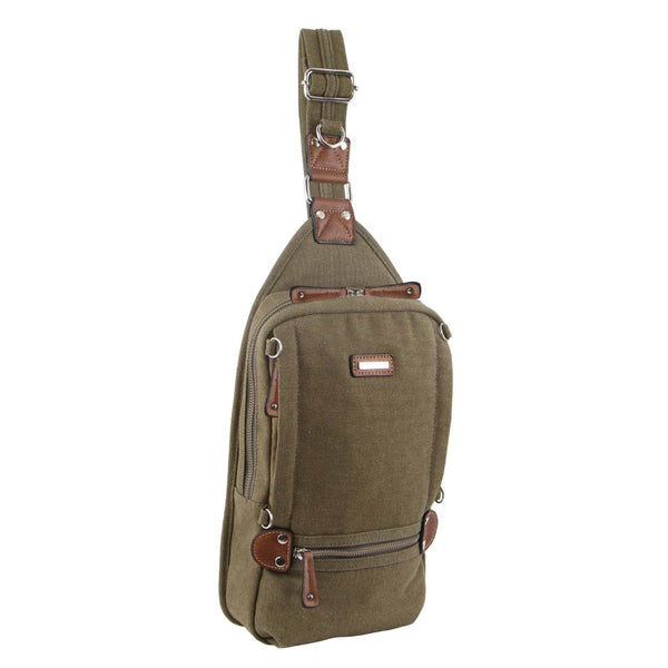 Pierre Cardin - PC3271 Canvas Sling Bag - Brown