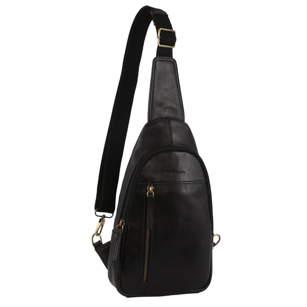 Pierre Cardin - PC3711 Leather Sling backpack - Black