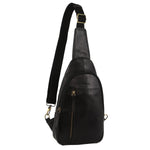 Pierre Cardin - PC3711 Leather Sling backpack - Black