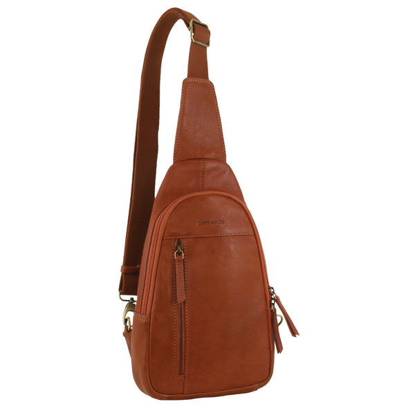 Pierre Cardin - PC3711 Leather Sling backpack - Cognac