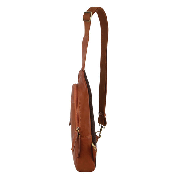 Pierre Cardin - PC3711 Leather Sling backpack - Cognac