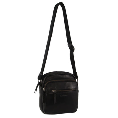 Pierre Cardin - PC3764 Leather Mens Cross Body Bag - Black