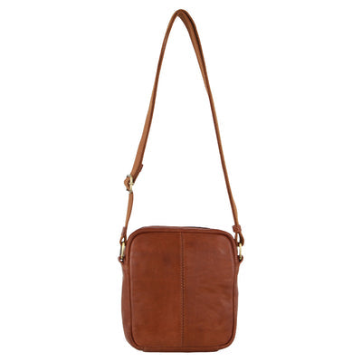 Pierre Cardin - PC3764 Leather mens cross body bag - Cognac