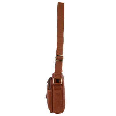 Pierre Cardin - PC3764 Leather mens cross body bag - Cognac