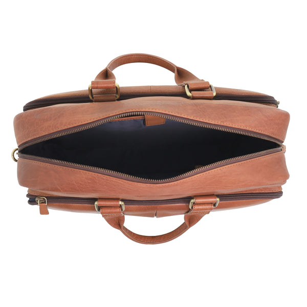 Pierre Cardin - PC3811 Leather Briefcase - Brown