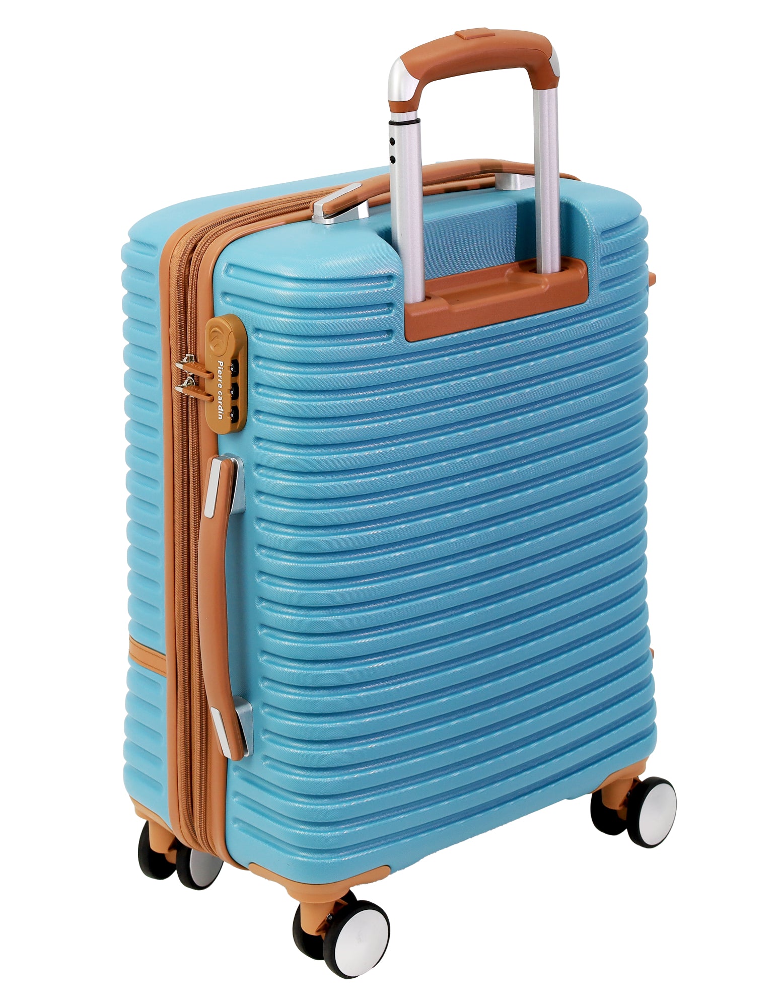 Pierre Cardin - PC3937S 54cm Small PU Trim Fashion Suitcase - Blue-2