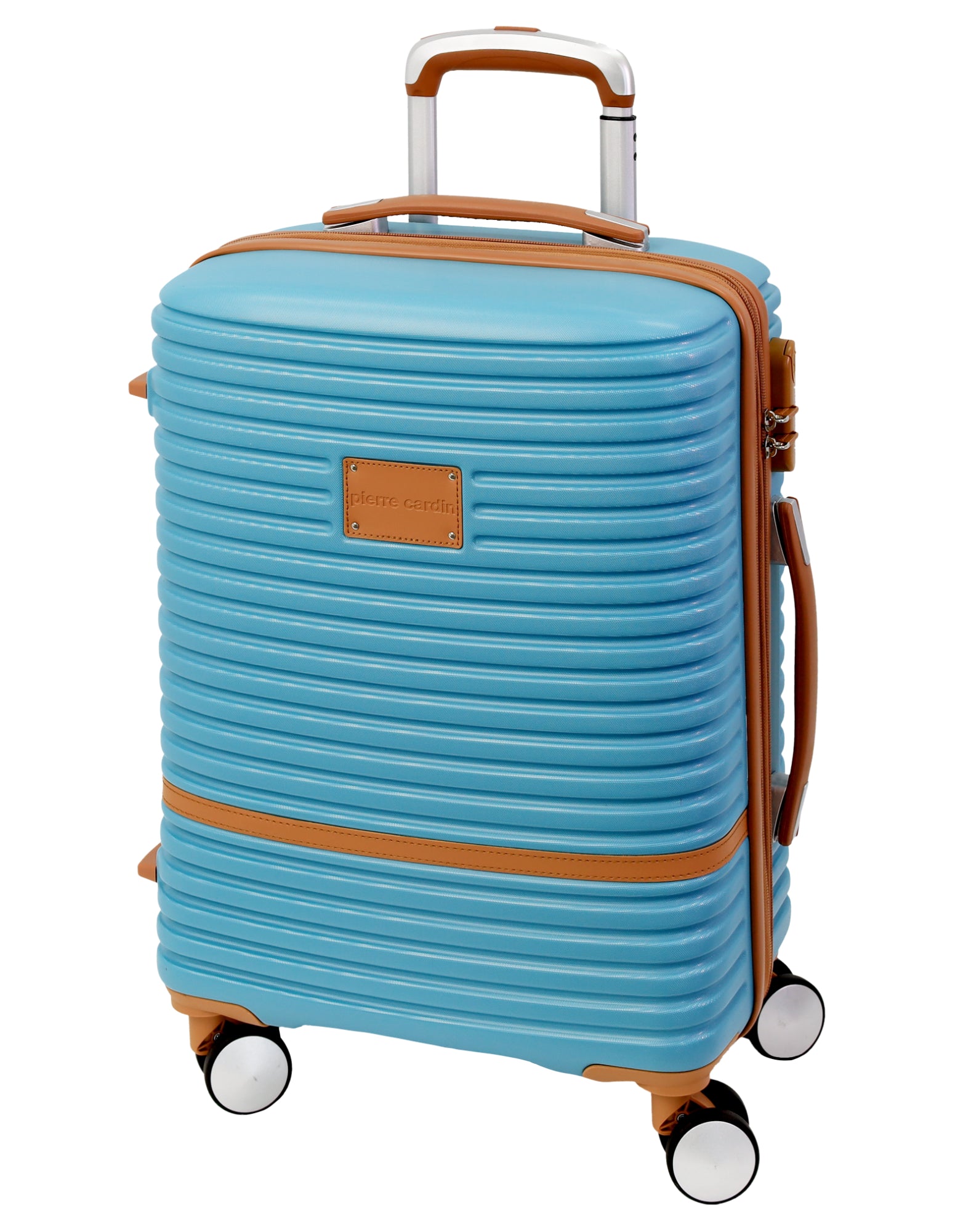 Pierre Cardin - PC3937S 54cm Small PU Trim Fashion Suitcase - Blue-1