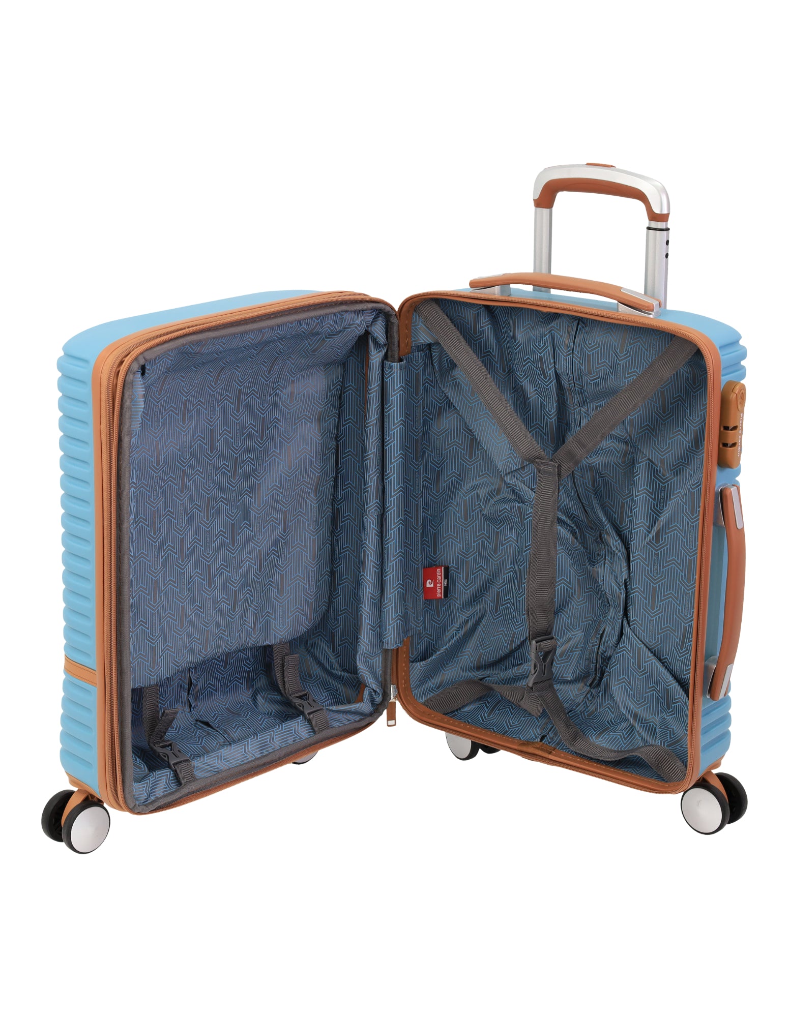 Pierre Cardin - PC3937S 54cm Small PU Trim Fashion Suitcase - Blue