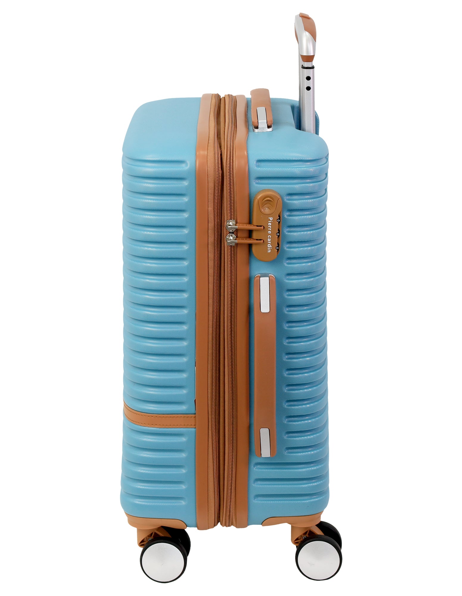 Pierre Cardin - PC3937S 54cm Small PU Trim Fashion Suitcase - Blue-4