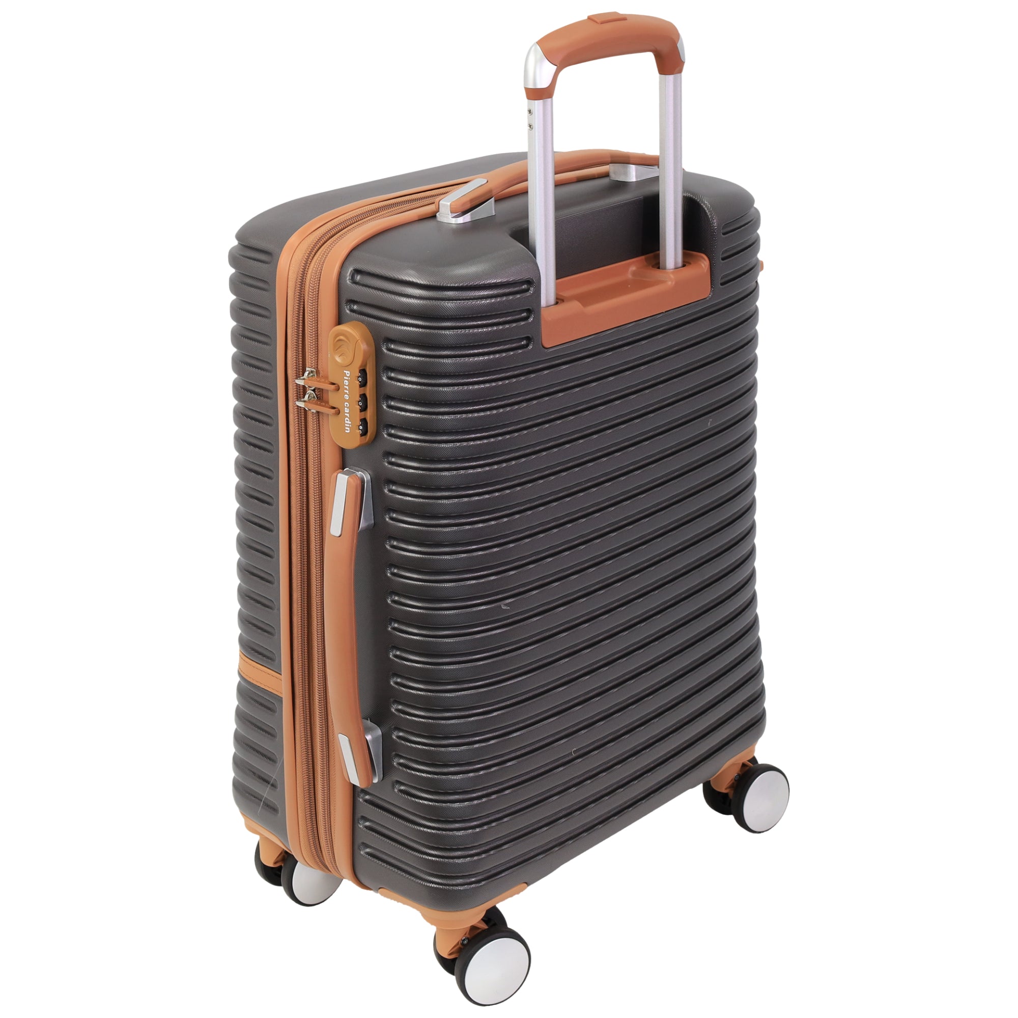 Pierre Cardin - PC3937S 54cm Small PU Trim Fashion Suitcase - Charcoal-3