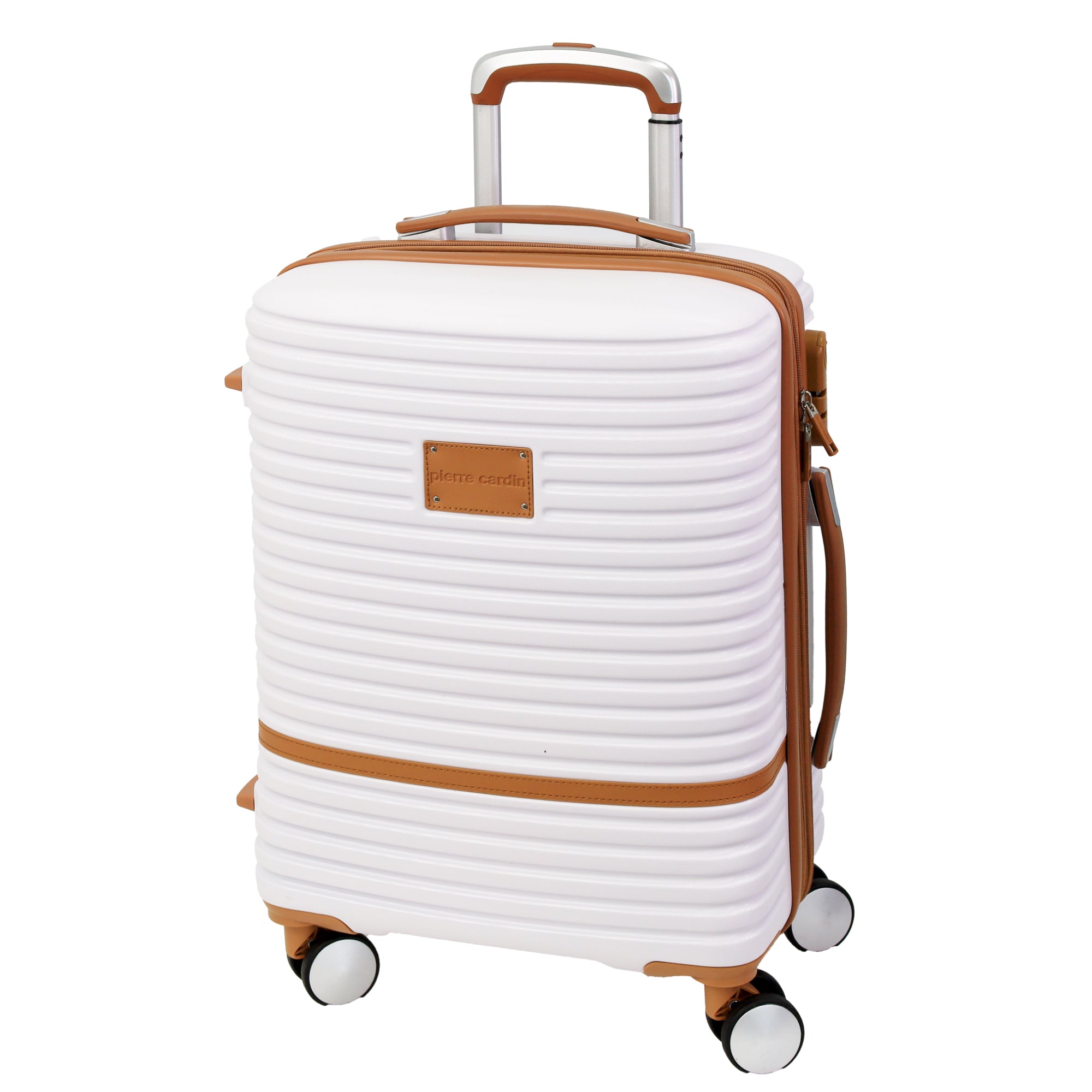 Pierre Cardin - PC3937S 54cm Small PU Trim Fashion Suitcase - White