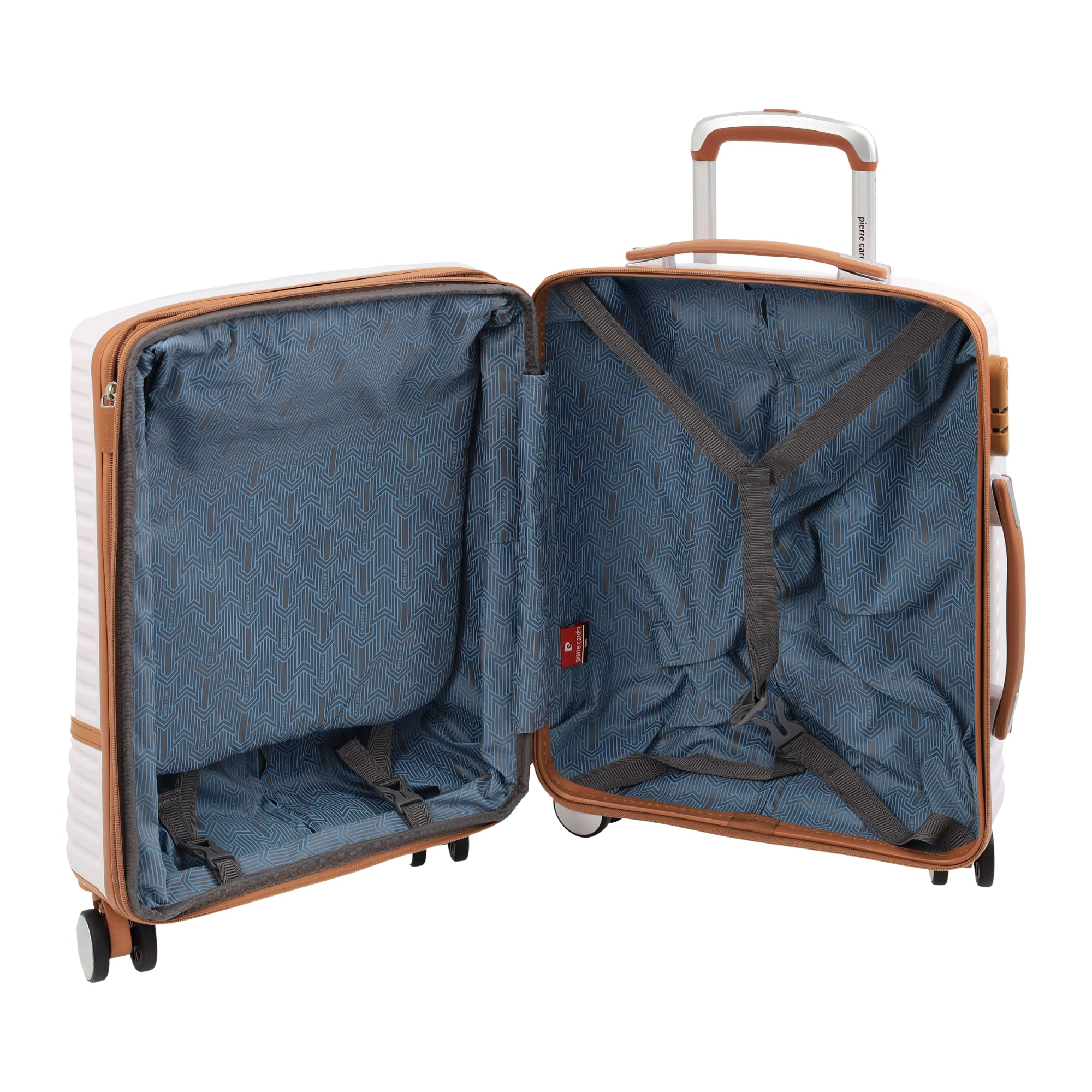 Pierre Cardin - PC3937S 54cm Small PU Trim Fashion Suitcase - White-3