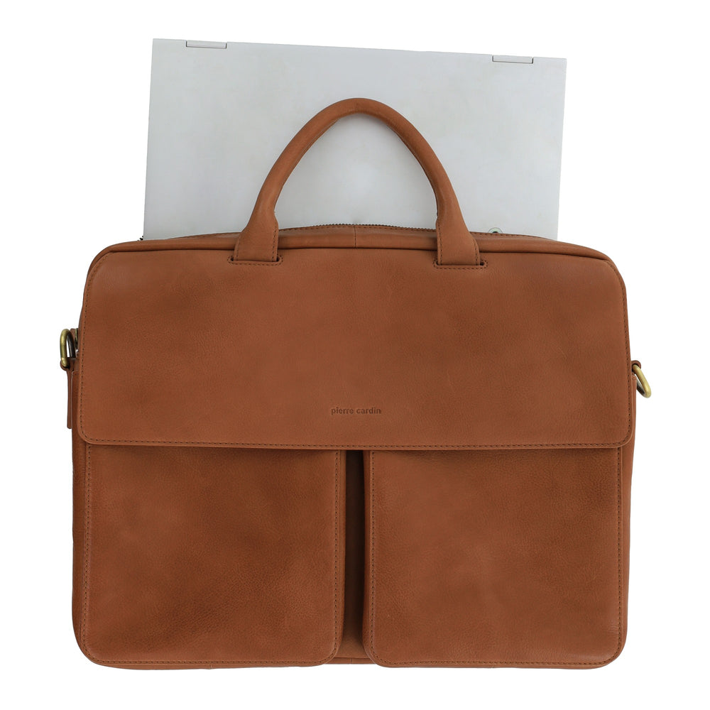 Pierre Cardin - PC3963 Men's Leather Bag - Oak