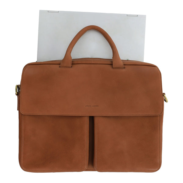 Pierre Cardin - PC3963 Men's Leather Bag - Oak