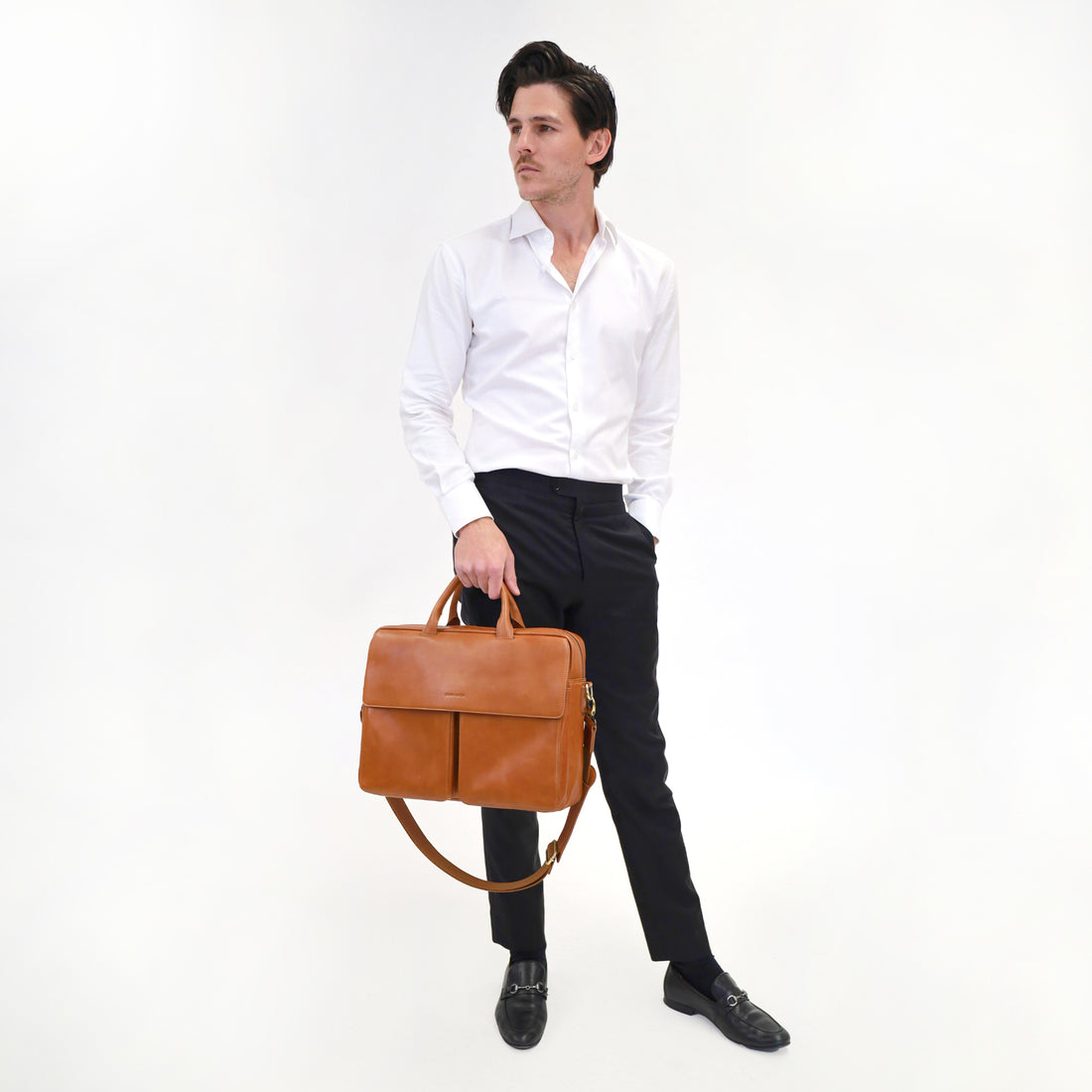 Pierre Cardin - PC3963 Men's Leather Bag - Oak