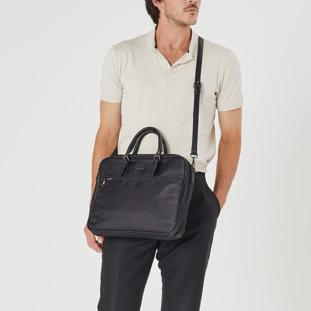 Pierre Cardin - PC4021 Nylon Laptop Bag - Black