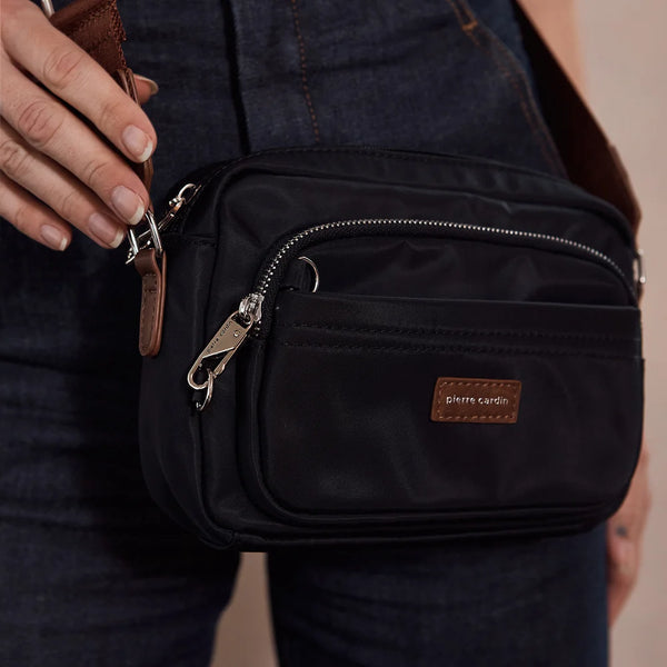 Pierre Cardin - PC4073 Nylon Crossbody Bag - Black