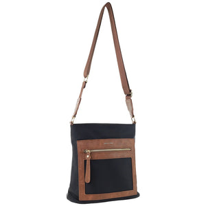 Pierre Cardin - PC4075 Two-Tone RFID Nylon Anti-Theft Bag - Black