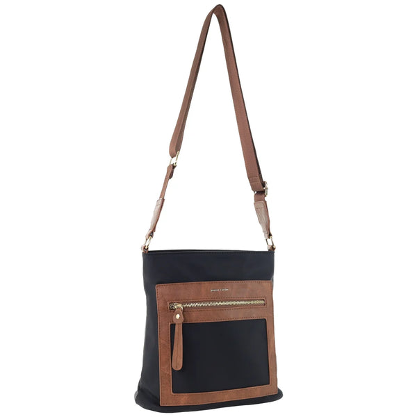 Pierre Cardin - PC4075 Two-Tone RFID Nylon Anti-Theft Bag - Black