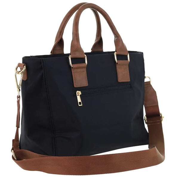 Pierre Cardin - PC4076 Two-Tone RFID Nylon Tote Bag - Black
