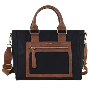 Pierre Cardin - PC4076 Two-Tone RFID Nylon Tote Bag - Black