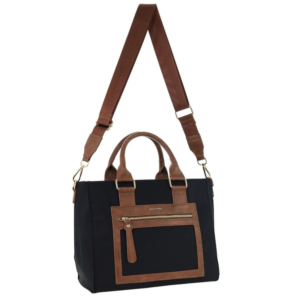 Pierre Cardin - PC4076 Two-Tone RFID Nylon Tote Bag - Black