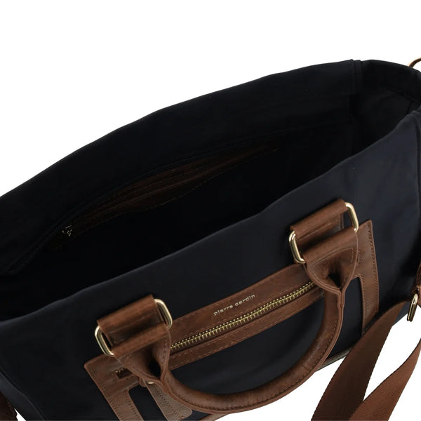 Pierre Cardin - PC4076 Two-Tone RFID Nylon Tote Bag - Black