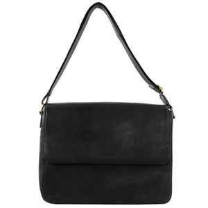 Pierre Cardin - PC4084 Leather Messenger Briefcase - Black
