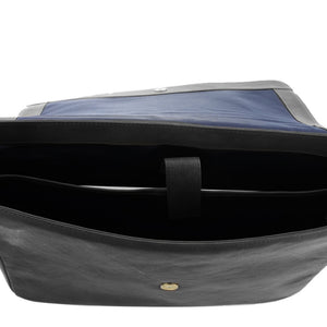 Pierre Cardin - PC4084 Leather Messenger Briefcase - Black